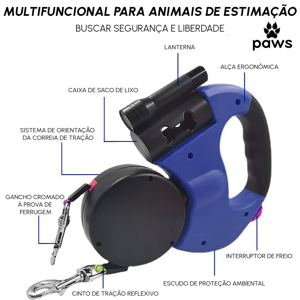 GUIA DUPLA RETRÁTIL AZUL MARINHO