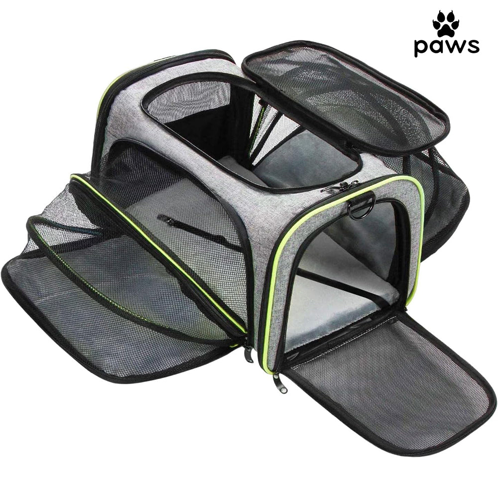 Bolsa Expansiva Para Transporte Cinza e Verde