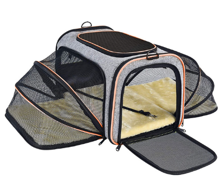 Bolsa Expansiva de Transporte Cinza e Laranja