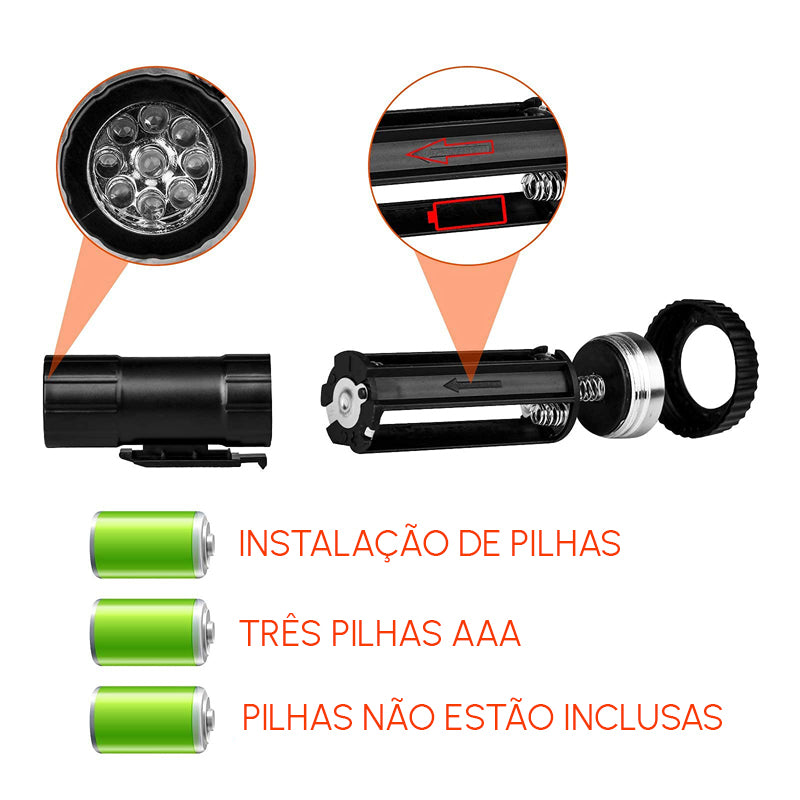 Guia Retrátil Com Lanterna Vermelho