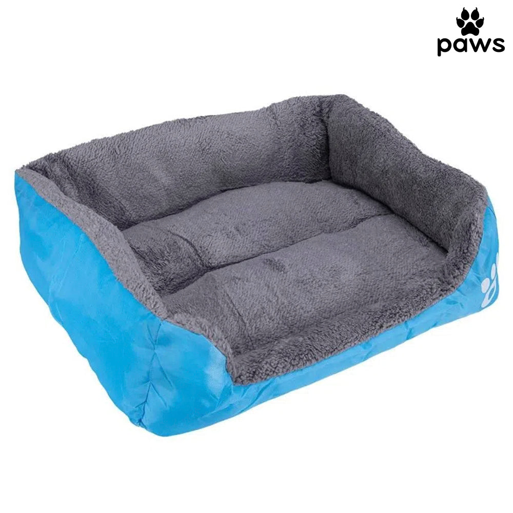 Cama Pelúciada com Patinhas Azul