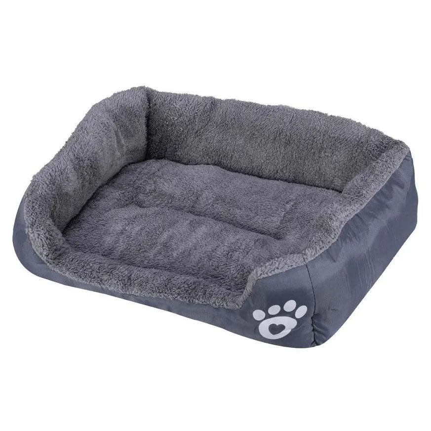 Cama Pelúciada com Patinhas Cinza