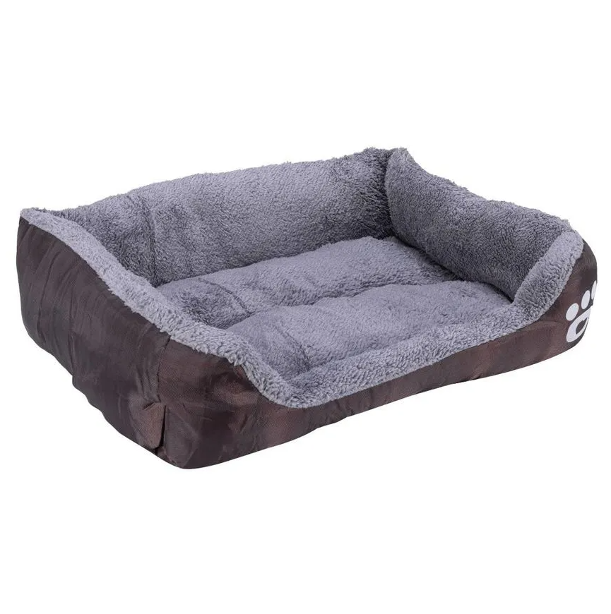 Cama Pelúciada com Patinhas Marrom