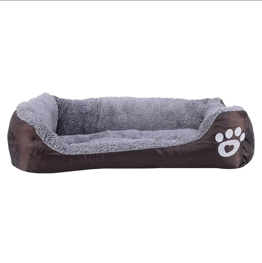 Cama Pelúciada com Patinhas Marrom