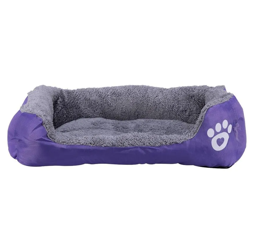 Cama Pelúciada com Patinhas Roxo