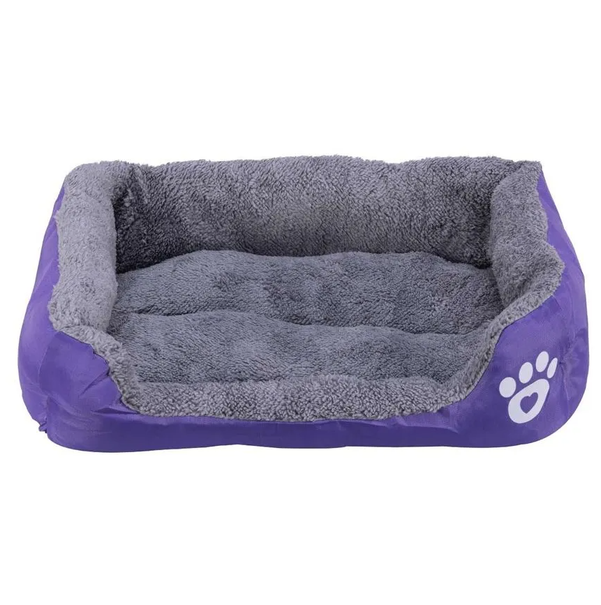 Cama Pelúciada com Patinhas Roxo