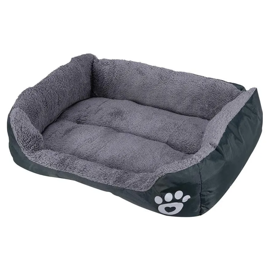 Cama Pelúciada com Patinhas Verde Escuro