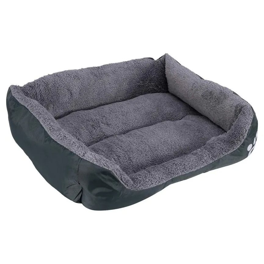 Cama Pelúciada com Patinhas Preto