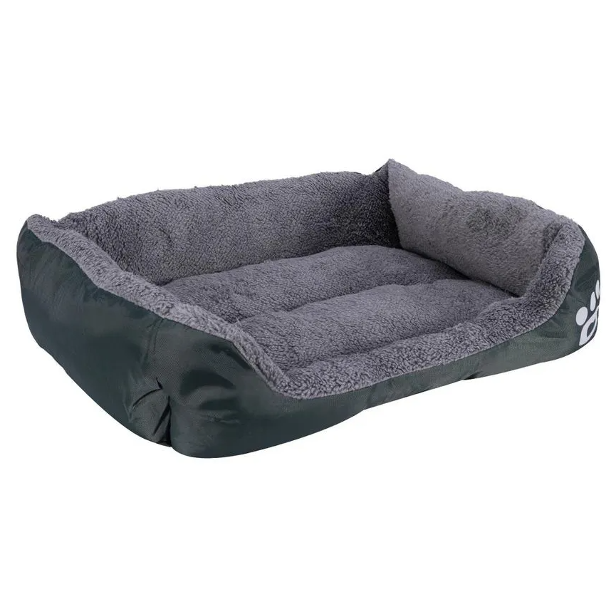 Cama Pelúciada com Patinhas Preto