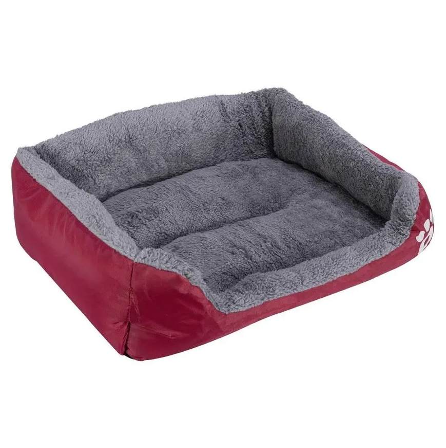 Cama Pelúciada com Patinhas Vermelha