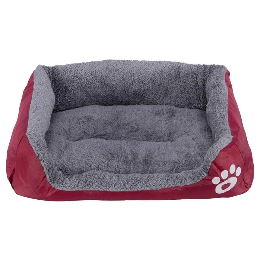 Cama Pelúciada com Patinhas Vermelha