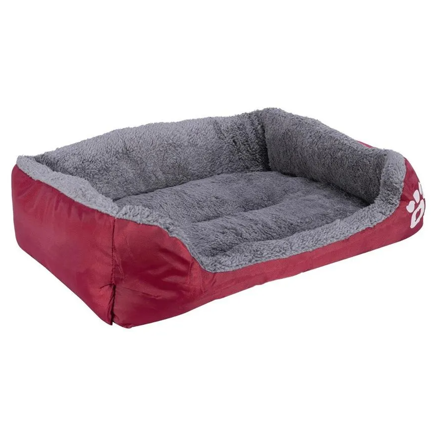 Cama Pelúciada com Patinhas Vermelha