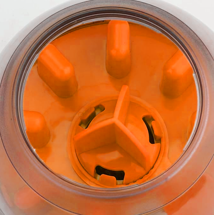 Dispersor de Ração para Cães Oval Laranja