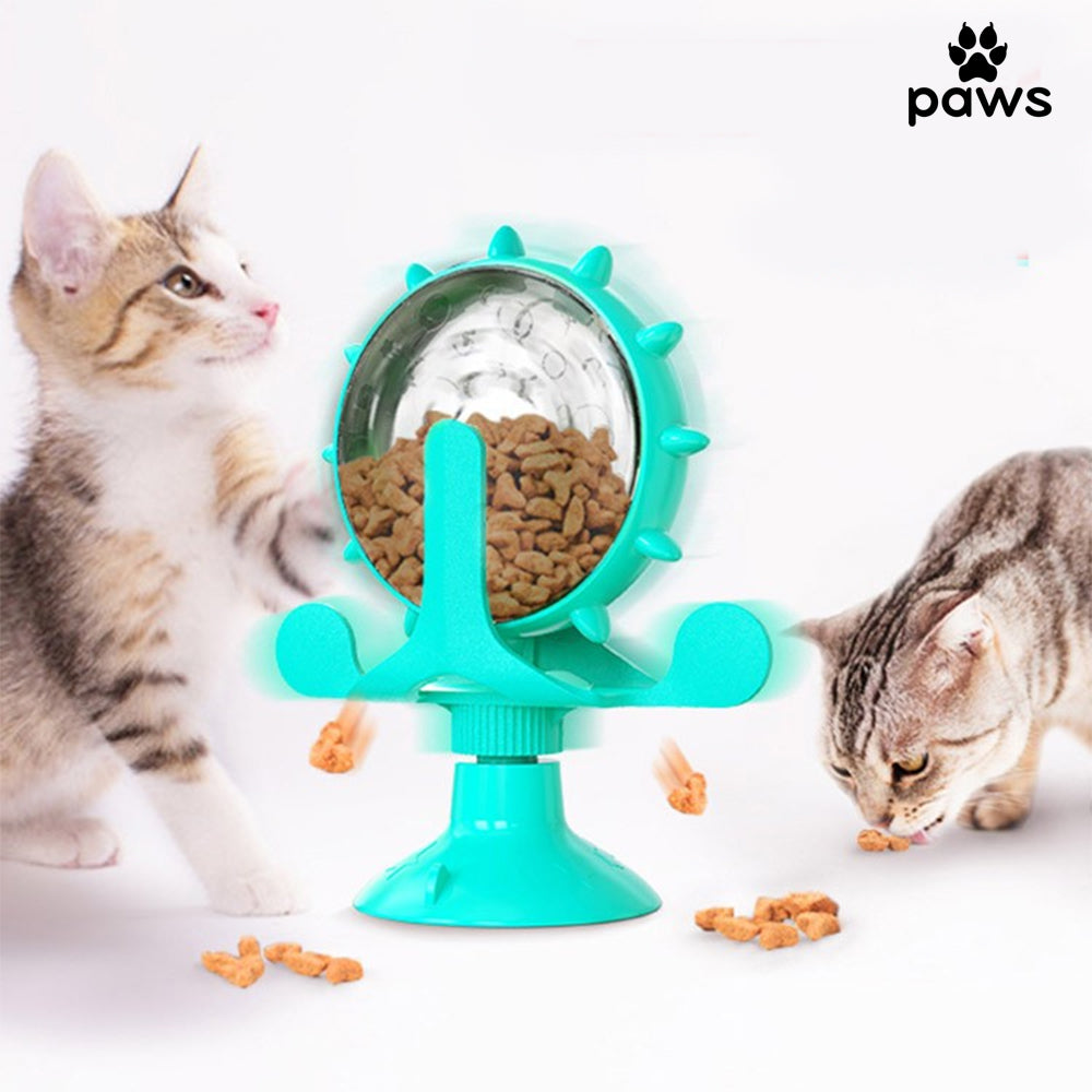 Dispensor De Ração Rotativo Azul