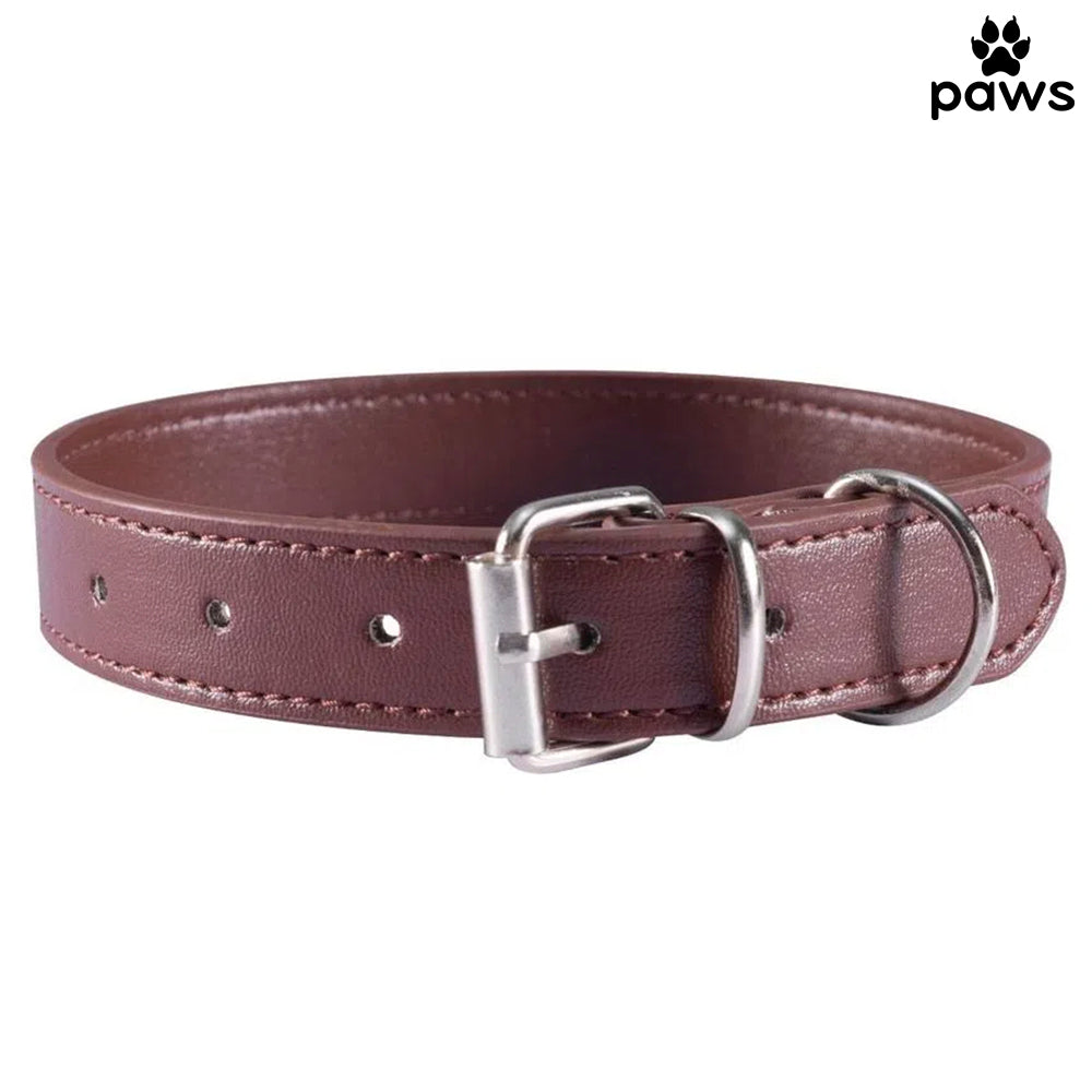 Coleira Couro Marrom