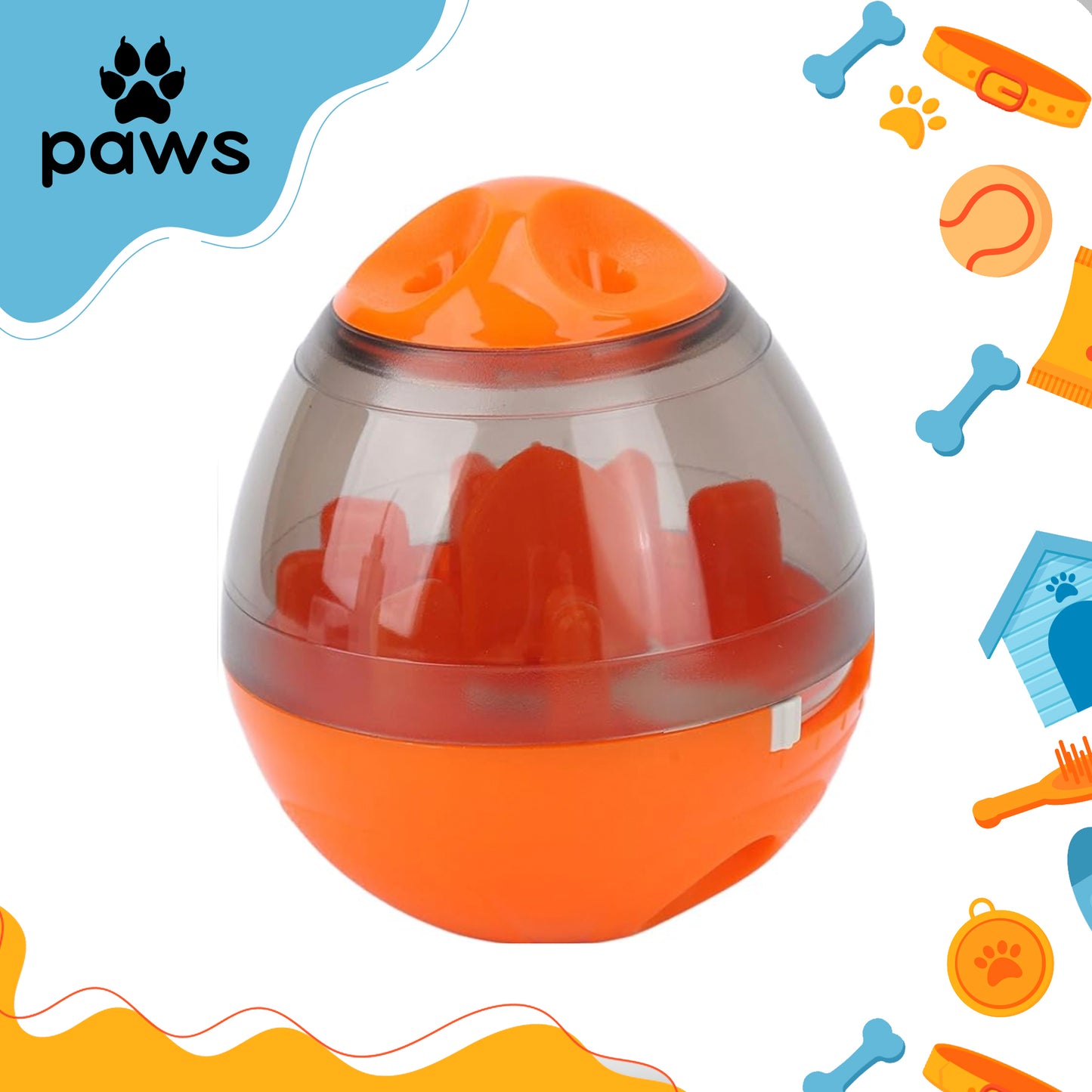 Dispersor de Ração para Cães Oval Laranja
