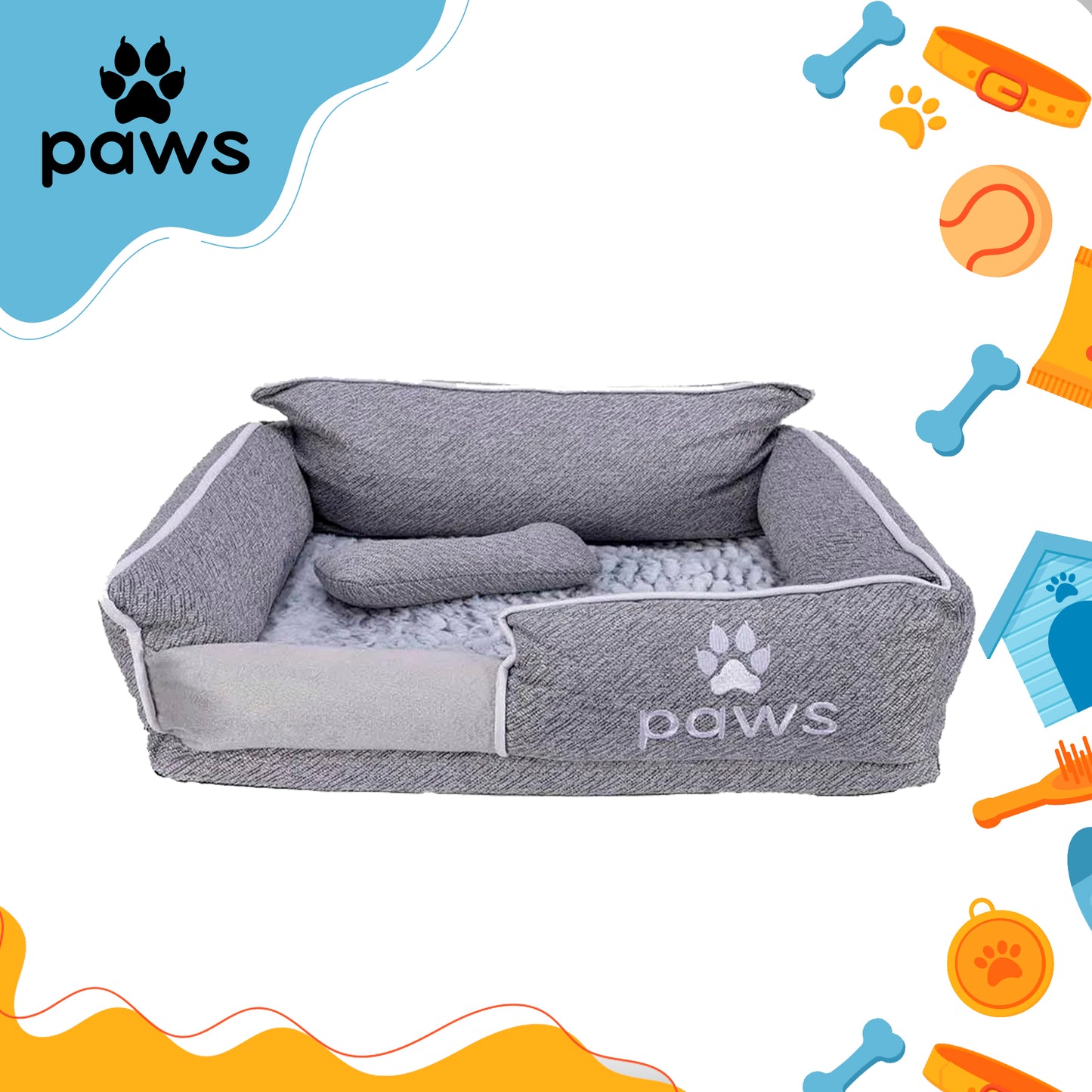 Cama pelúcia com almofada