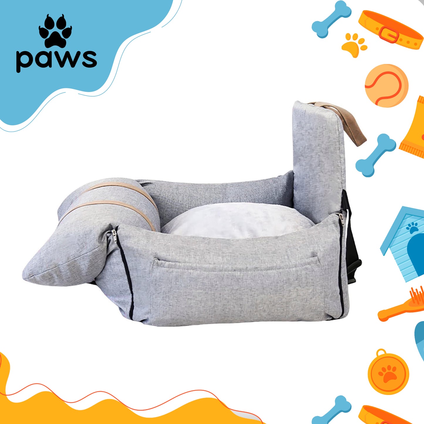 Cama 2  em 1  Cinza Claro Casa e Transporte em carros