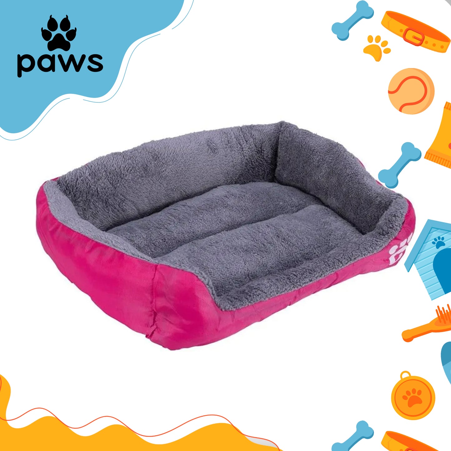 Cama Pelúciada com Patinhas Rosa