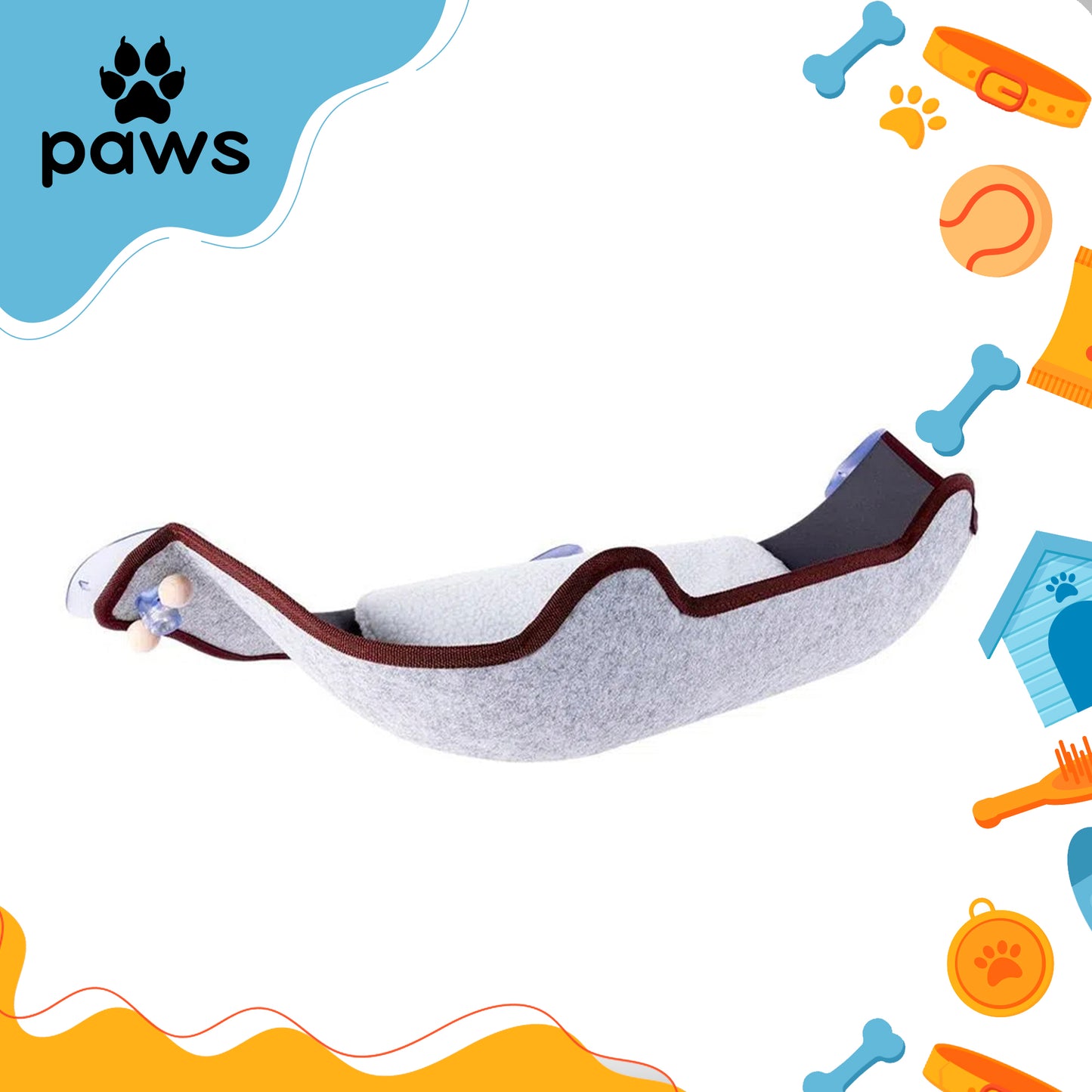 Cama Suspensa de Feltro Para Gatos Cinza