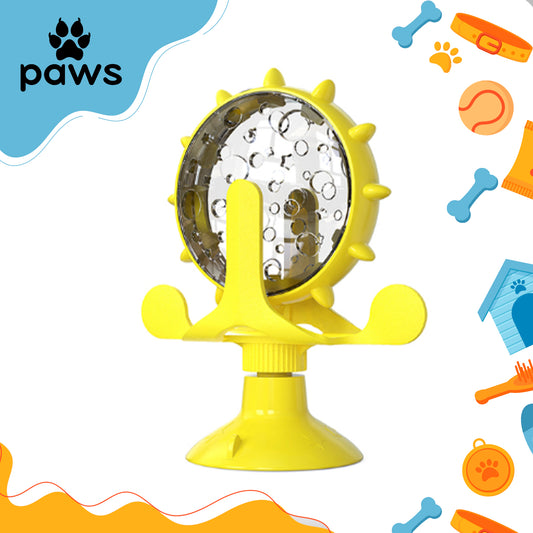 Dispensor De Ração Rotativo Amarelo