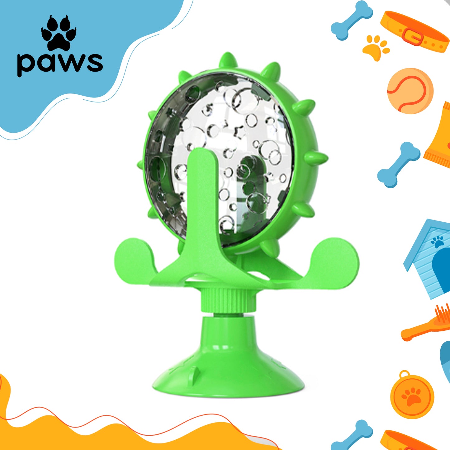 Dispensor De Ração Rotativo Verde