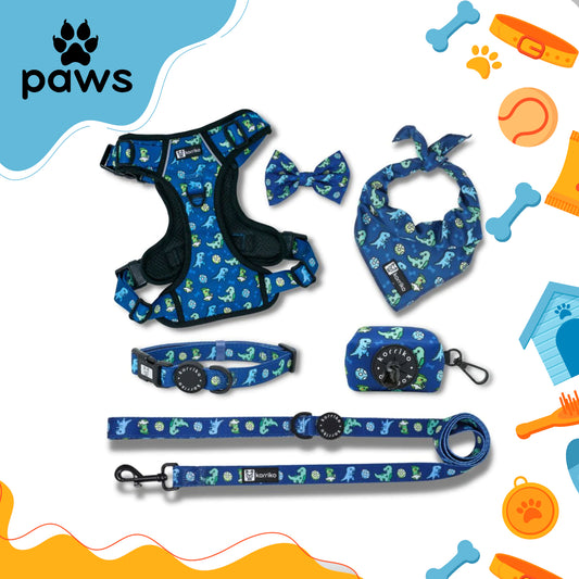 Kit Coleira 6 Peças Azul Escuro