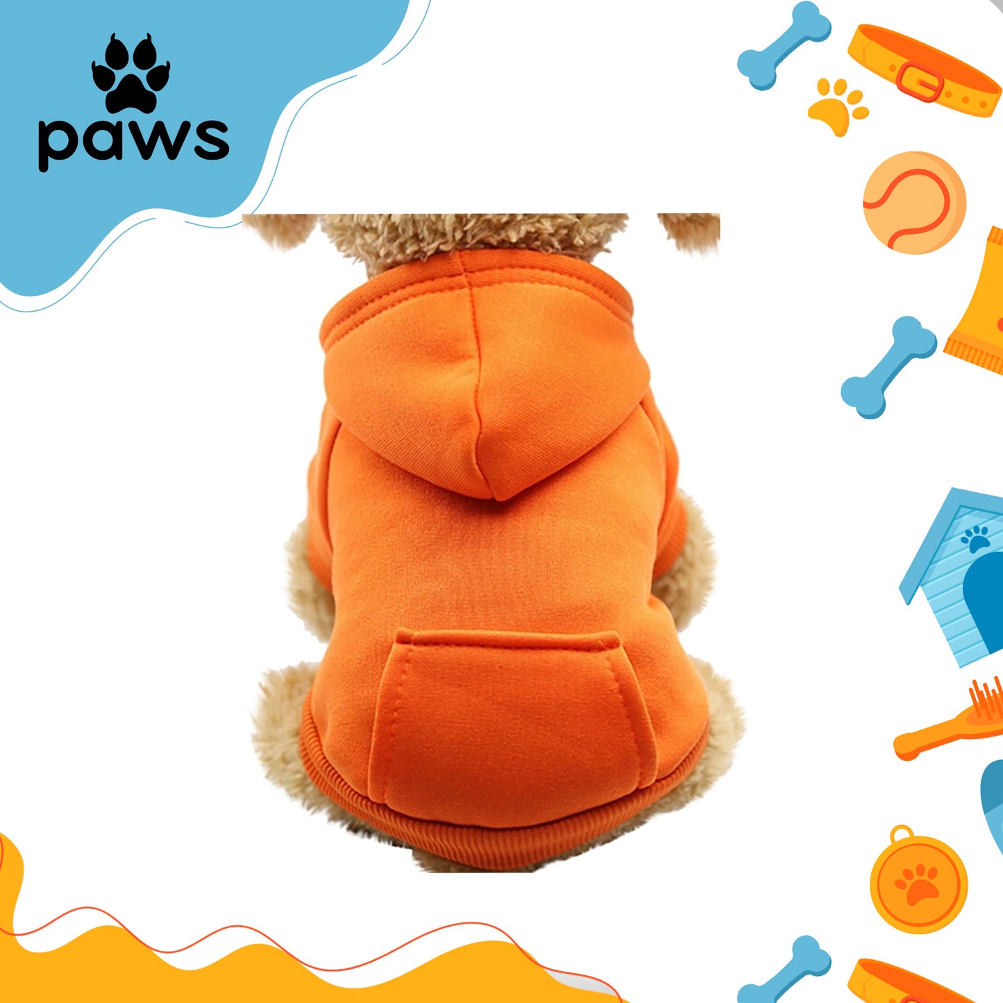 Moletom Com Capuz Para Cães Laranja