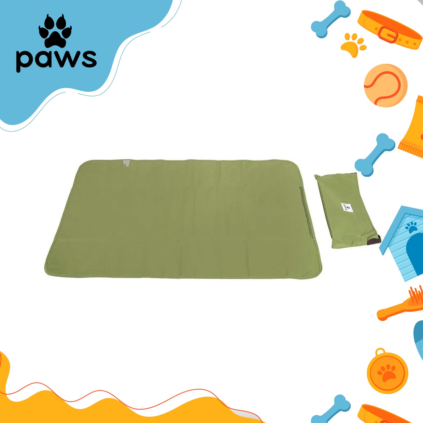 Tapete Camping Para Animais Impermeável Verde